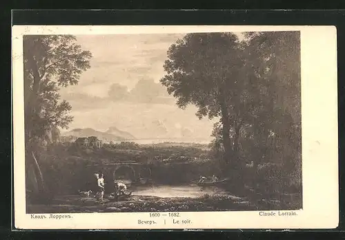 Künstler-AK Claude Lorrain: Le soir, 1600-1682, Rotes Kreuz Russland