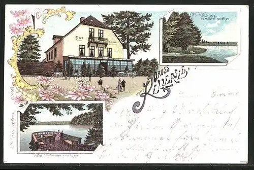 Lithographie Eutin, Hotel Kellersee, Uglei, Kellersee