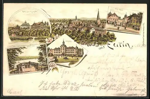 Lithographie Eutin, Hotel Holst. Schweiz und Voss Haus