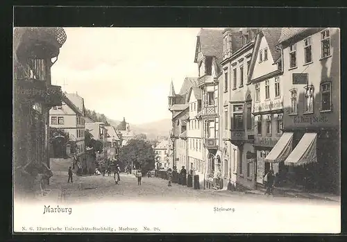 AK Marburg, Steinweg, Strassenpartie