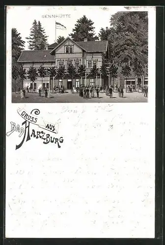 Lithographie Bad Harzburg, Sennhütte, Aussenansicht