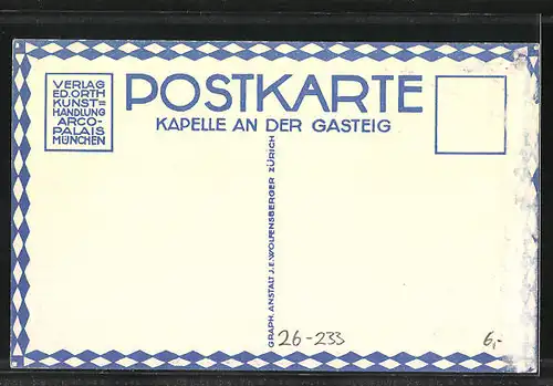 Künstler-AK Ernst E. Schlatter: Kapelle an der Gasteig