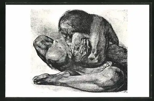 Künstler-AK Käthe Kollwitz: Frau mit totem Kind