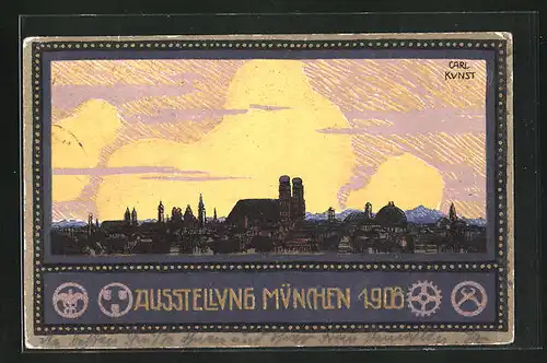 Künstler-AK Carl Kunst: München, Ausstellung 1908, Teilansicht