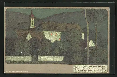 Künstler-AK Ernst Liebermann: Kloster mit Bäumen