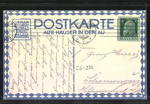 Künstler-AK Ernst E. Schlatter: Alte Häuser in der Au