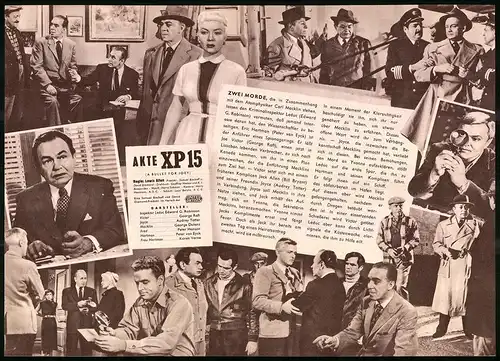 Filmprogramm IFB Nr. 3350, Akte XP 15, Edward G. Robinson, George Raft, Regie: Lewis Allen