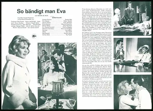 Filmprogramm IFB Nr. 6987, So bändigt man Eva, Sandra Dee, Robert Goulet, Regie: Jack Smight