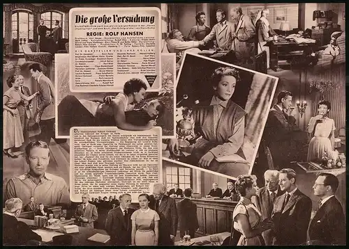 Filmprogramm IFB Nr. 1794, Die grosse Versuchung, Ruth Leuwerick, Dieter Borsche, Regie: Rolf Hansen
