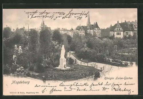 AK Magdeburg, Denkmal im Königin-Luise-Garten