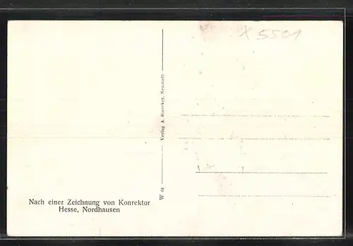 AK Neustadt / Südharz, Sicht auf Burg Honstein