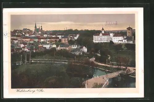 AK Waldenburg i. Sa., Blick auf den Ort