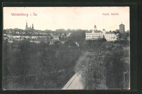 AK Waldenburg i. Sa., Sicht auf das Schloss