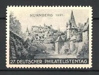 Reklamemarke Nürnberg, 27. Deutscher Philatelistentag 1921, Stadtansicht