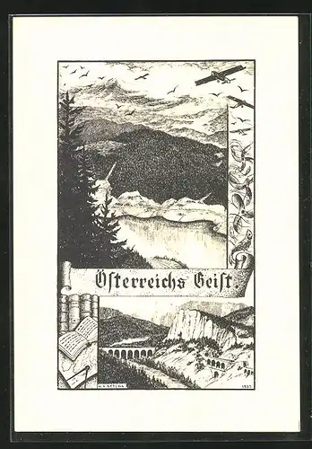 Künstler-AK sign. M. Vattems: Österreich`s Geist