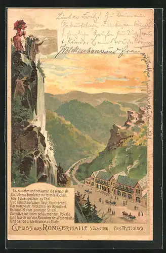 Lithographie Okerthal, Romkerhalle im Sonnenschein