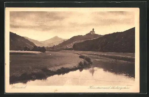 AK Werleshausen / Werra, Werratal mit Hanstein und Ludwigstein