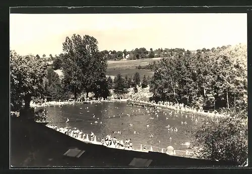 AK Netzschkau / Vogtl., Stadtbad im Sonnenschein