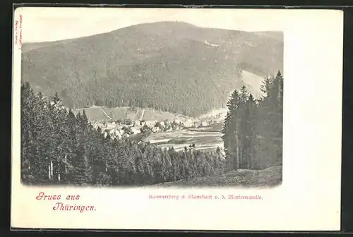 AK Kammerberg /Thür., Ort und Manebach von der Marienquelle aus gesehen
