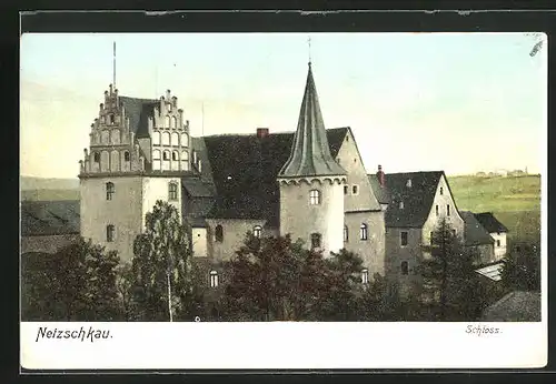 AK Netzschkau, Schloss aus der Vogelschau