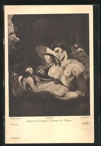 Künstler-AK J. Reynolds: L`amour et Vénus, ERmitage, Rotes Kreuz Russland
