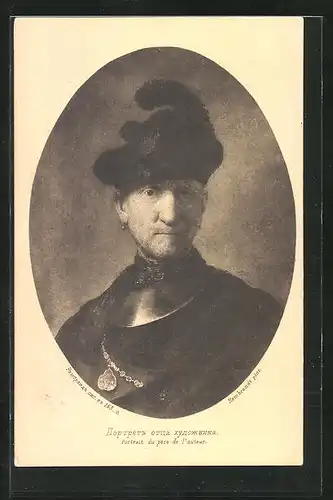 Künstler-AK Rembrandt: Portrait du père de l`auteur, Rotes Kreuz Russland