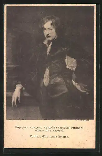 Künstler-AK A. van-Dijck: Portrait d`un jeune homme, Rotes Kreuz Russland