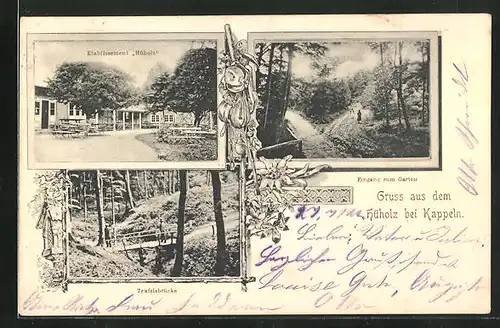 AK Hüholz b. Kappeln, Gasthof Hüholz und Teufelsbrücke