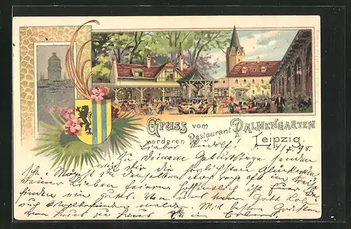 Lithographie Leipzig, Restaurant Palmengarten, Turm