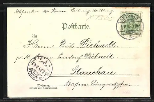 Künstler-AK Leisnig, Teilansicht