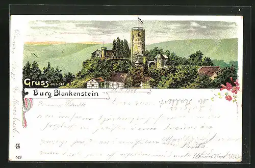 Lithographie Blankenstein, Burg Blankenstein