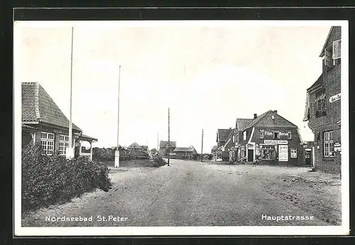 AK St. Peter / Nordsee, Blick auf die Hauptstrasse