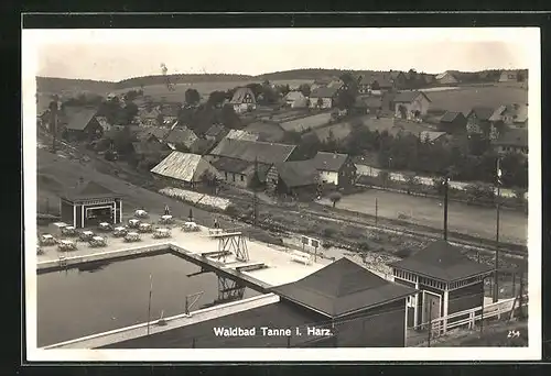 AK Tanne i. Harz, Waldbad aus der Vogelschau