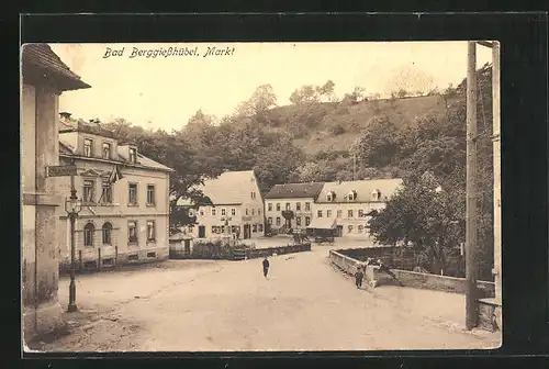 AK Bad Berggiesshübel, Kutsche auf dem Markt