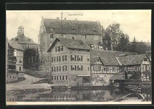 AK Eschwege, Schloss und Jugendherberge am Mühlgraben