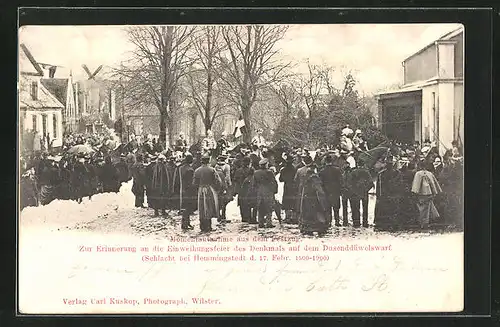 AK Hemmingstedt, Festzug zur Erinnerung an die Einweihungsfeier des Denkmals auf dem Dusenddüwelswarf