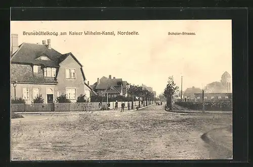 AK Brunsbüttelkoog, Wohnhäuser in der Scholer-Strasse