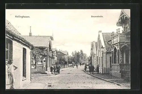 AK Kellinghusen, Häuser und Bäckerei an der Brauerstrasse