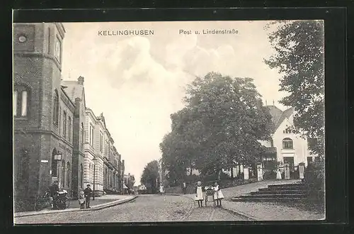 AK Kellinghusen, Post und Blick in die Lindenstrasse