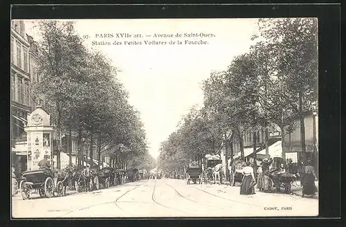 AK Paris, Avenue de Saint-Ouen, Station des Petites Voitures de la Fourche