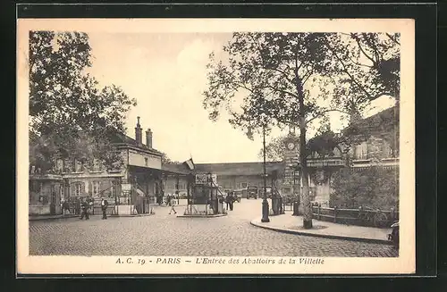 AK Paris, L`Entrée des Abattoirs de la Villette