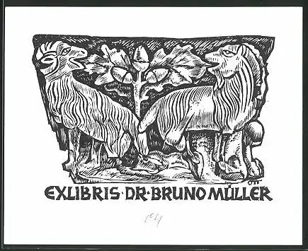 Exlibris Dr. Bruno Müller, Geissbock