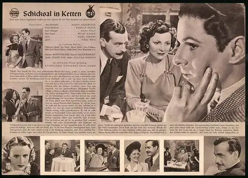 Filmprogramm IFB Nr. 499, Schicksal in Ketten, Maria Andergast, Hans Holt, Rudolf Prack, Regie: Eduard Hoesch