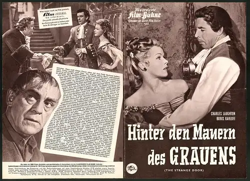 Filmprogramm IFB Nr. 4302, Hinter den Mauern des Grauens, Charles Laughton, Boris Karloff, Regie: Joseph Pevney