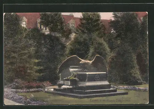 AK Essen, Blick auf das F. A. Krupp Denkmal