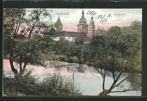 AK Osnabrück, Dom vom Fluss gesehen