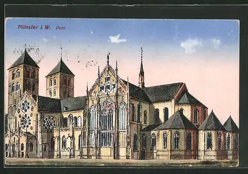 AK Münster i. W., Blick auf den Dom