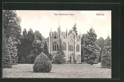 AK Wörlitz, Blick auf das Gothische Haus