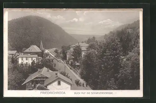 AK Friedrichroda i. Thür., Blick auf die Schweizerstrasse