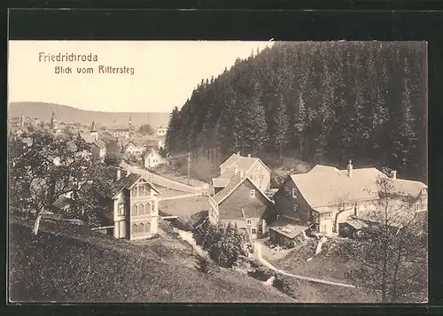 AK Friedrichroda i. Thür., Blick vom Rittersteg mit Gasthof